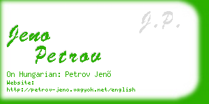 jeno petrov business card